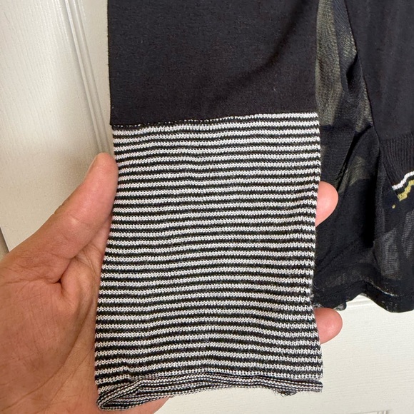 Stella Carakasi Mixed Media Mesh Kint Tunic Sweater Black Size S Lagenlook - Picture 3 of 9